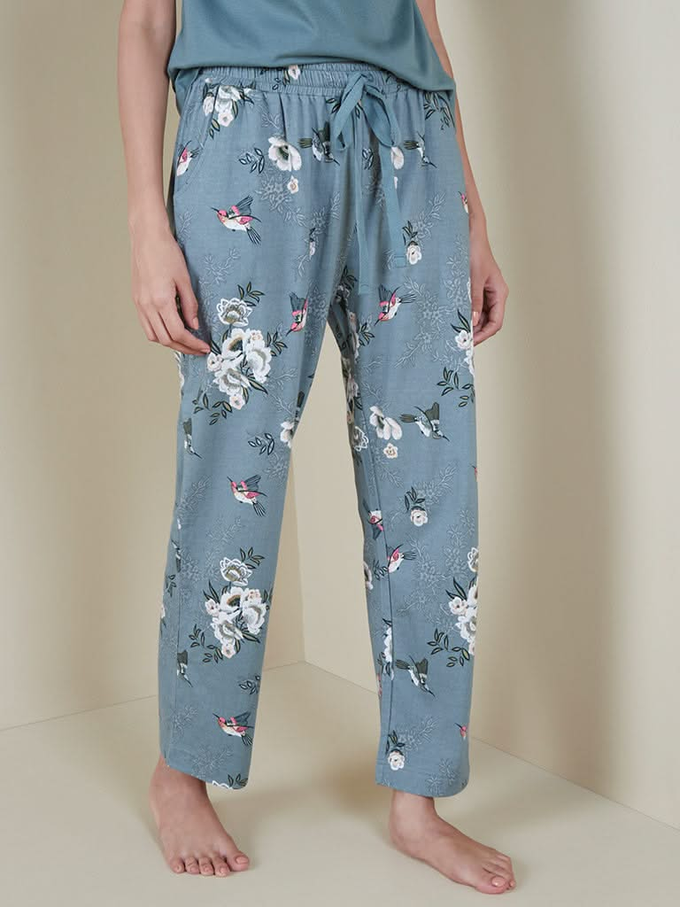 Wunderlove Green Floral Patterned Pyjamas