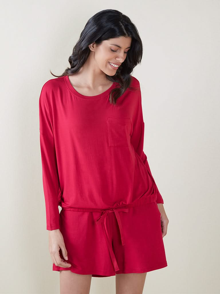 Wunderlove Red Full-Sleeved T-Shirt